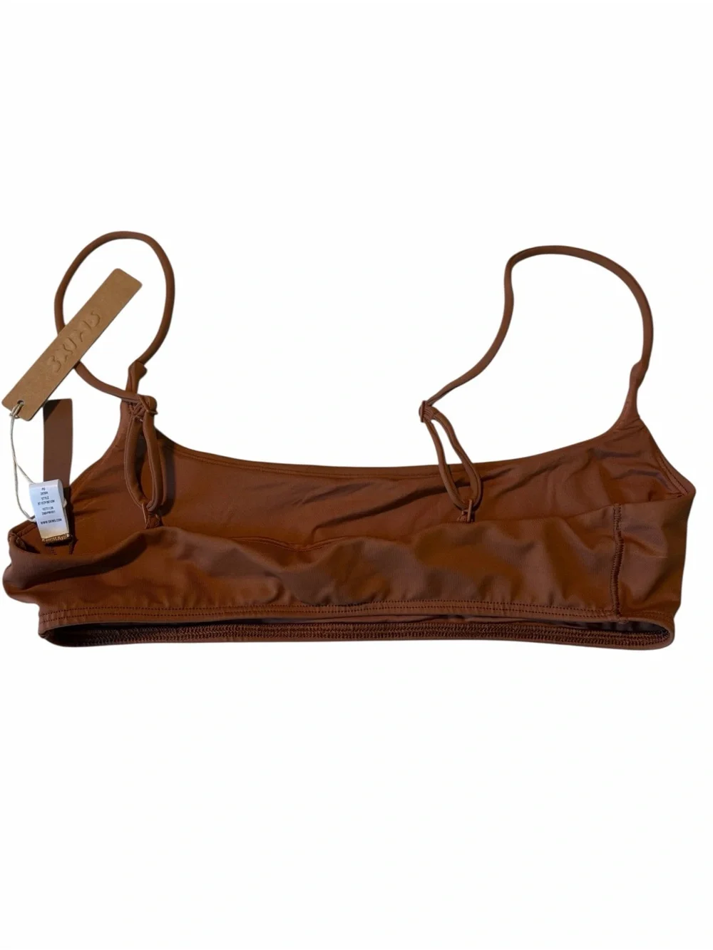 SKIMS Classic Swim Square Neck Scoop Top Bronze Size Medium